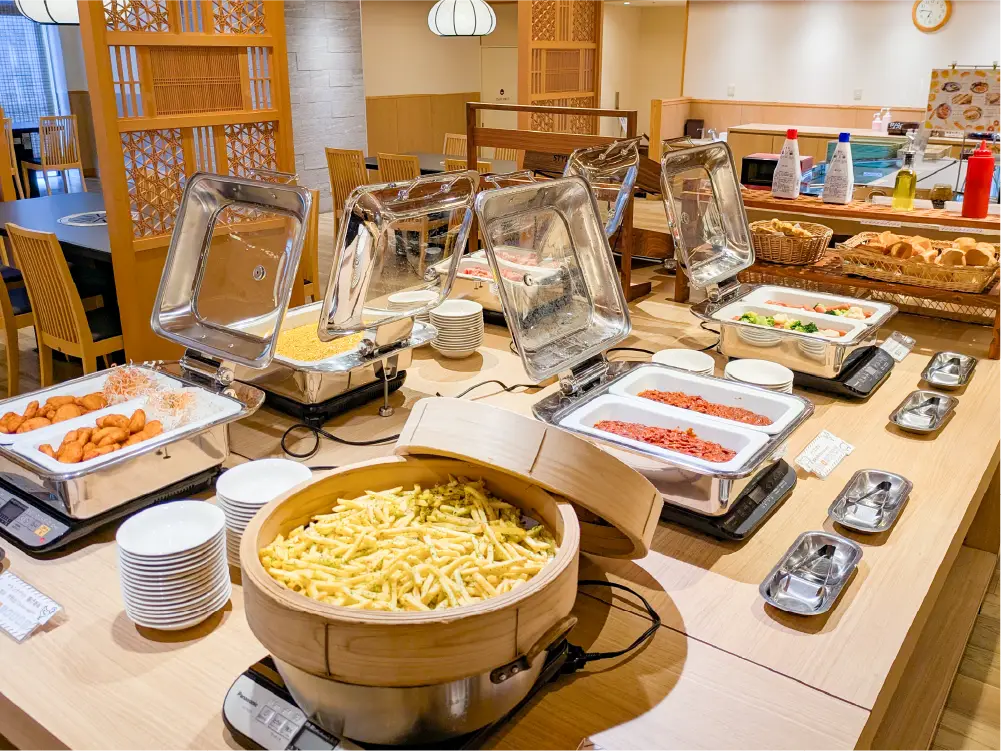 朝食ビュッフェのお料理